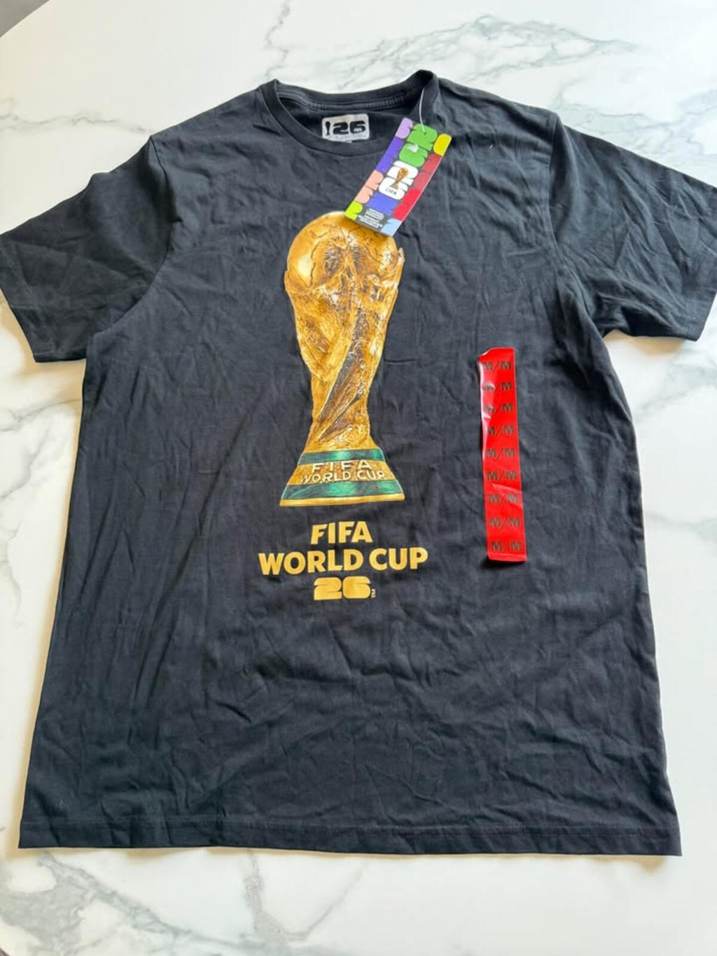 New FIFA World Cup 26 Black T-shirt Size M/M