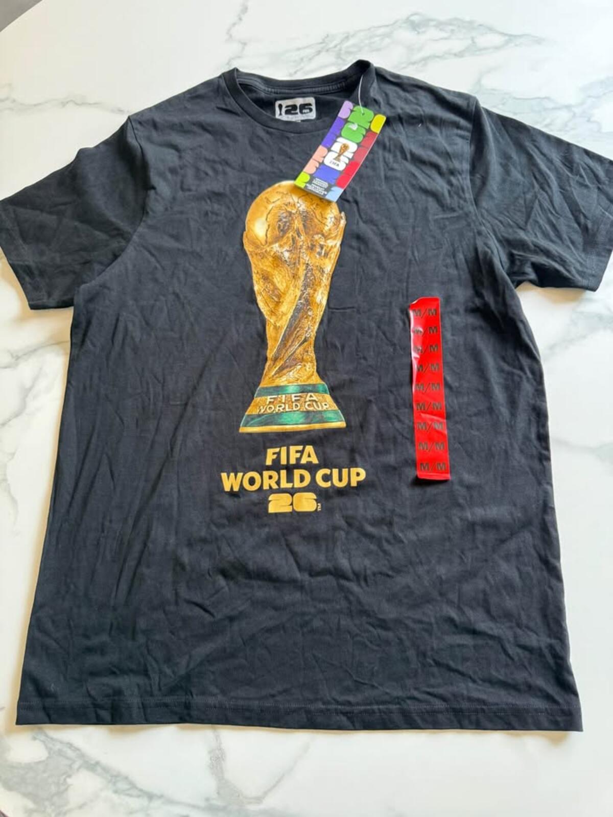 New FIFA World Cup 26 Black T-shirt Size M/M