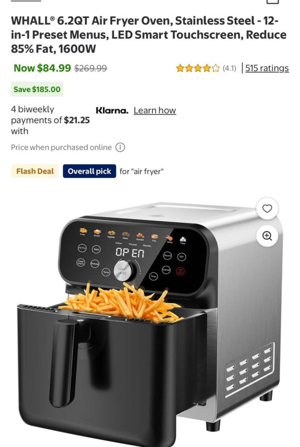WHALL Air Fryer