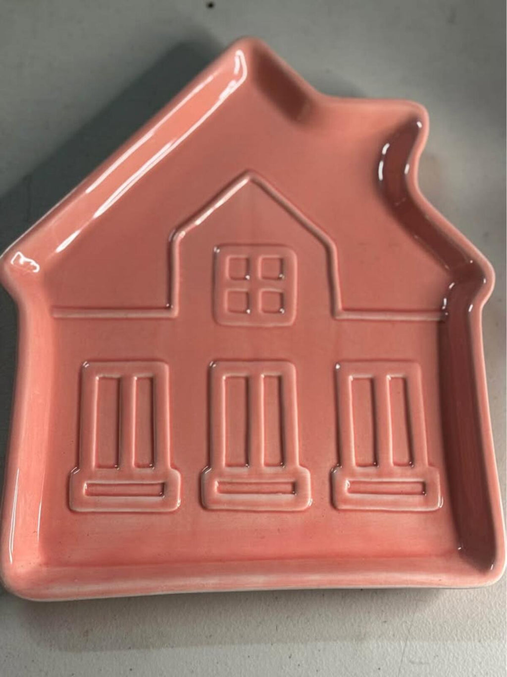 Holiday Time Pink House Platter