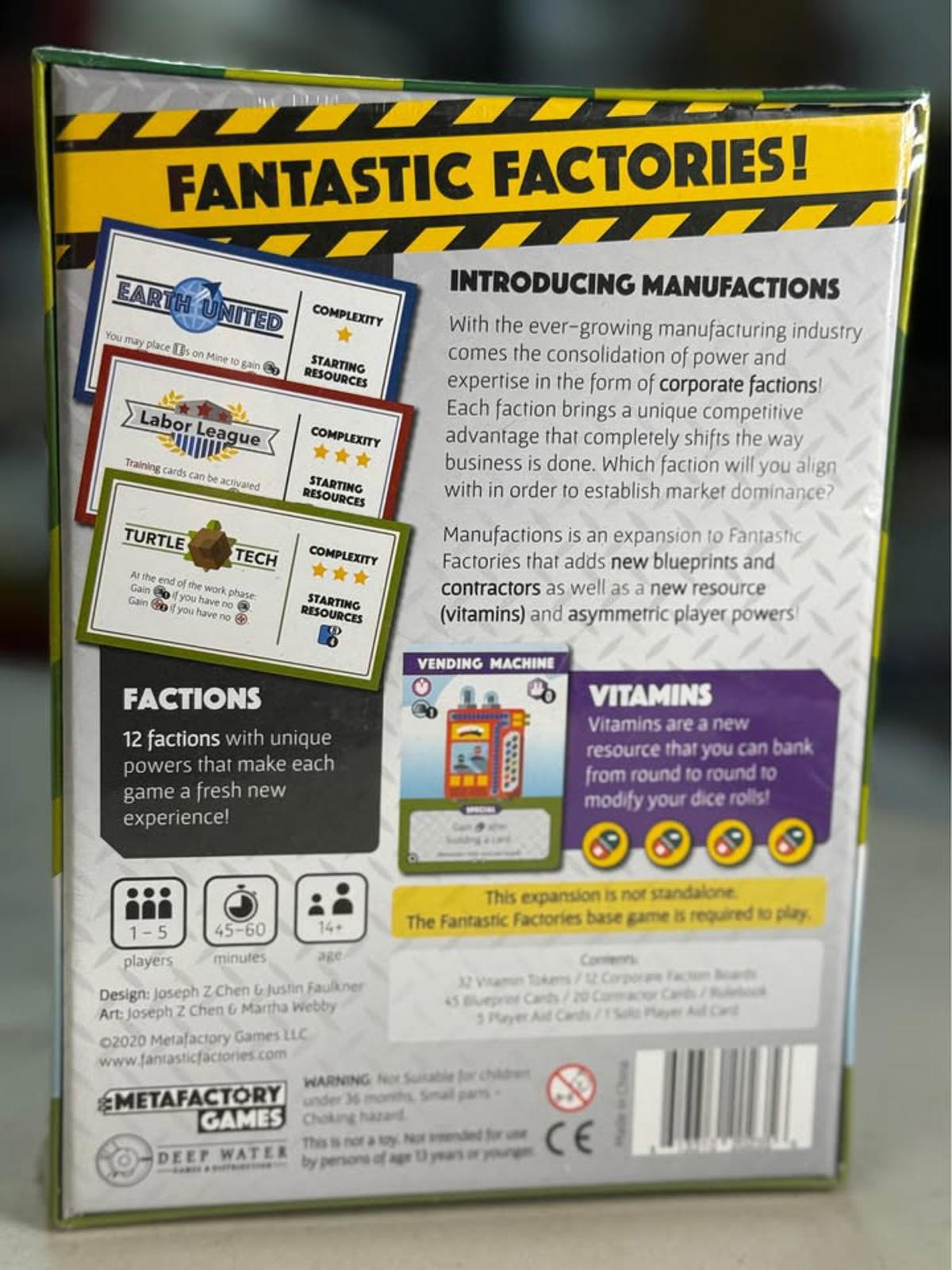 Fantastic Factories Manufactions Expansion Board Game New Sealed