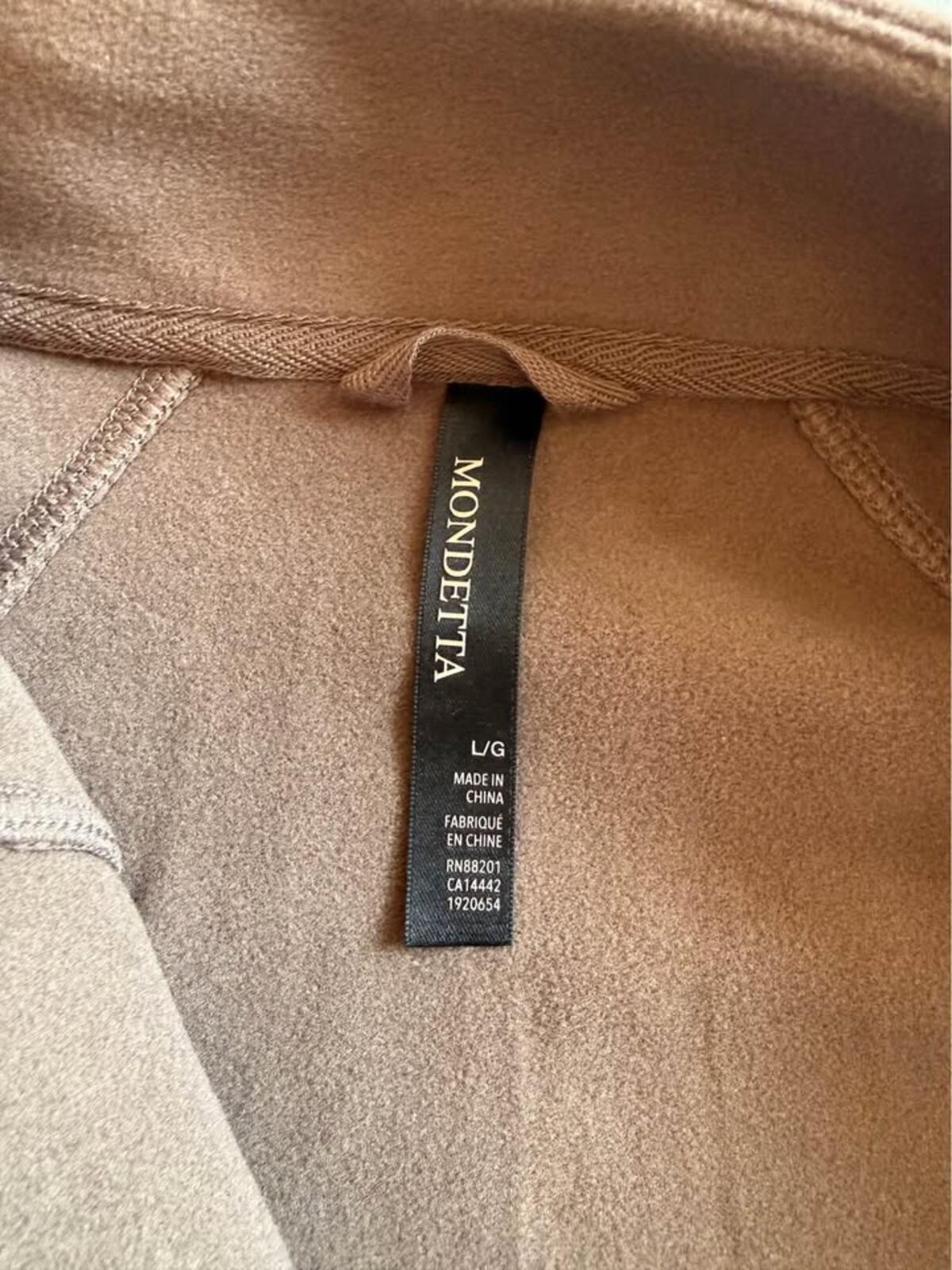 Mondetta Brown Fleece Quarter-Zip Top L/G New