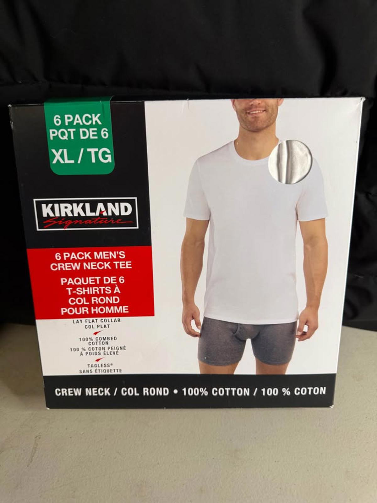 Kirkland Signature Men's Crew Neck Tees 6 Pack XL