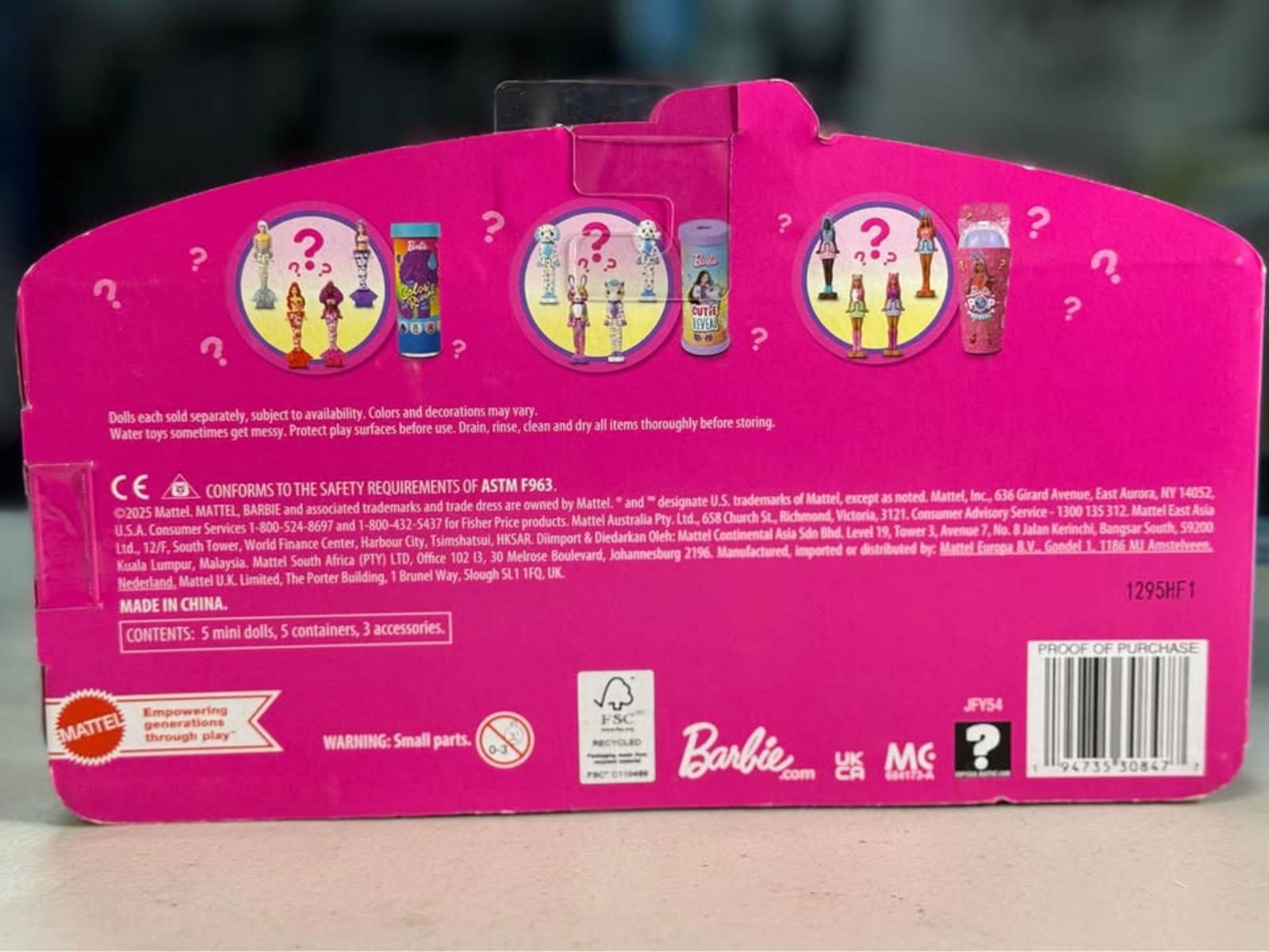 New Barbie Mini Land 5-Pack Dolls Color Cutie Pop Reveal