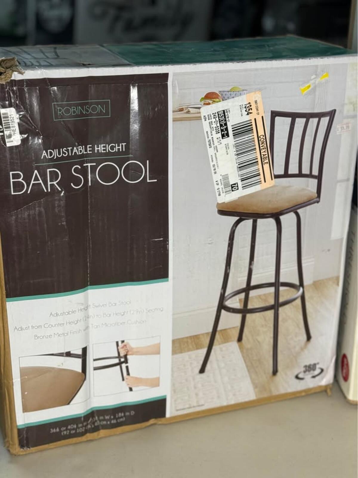 Robinson Adjustable Height Swivel Bar Stool