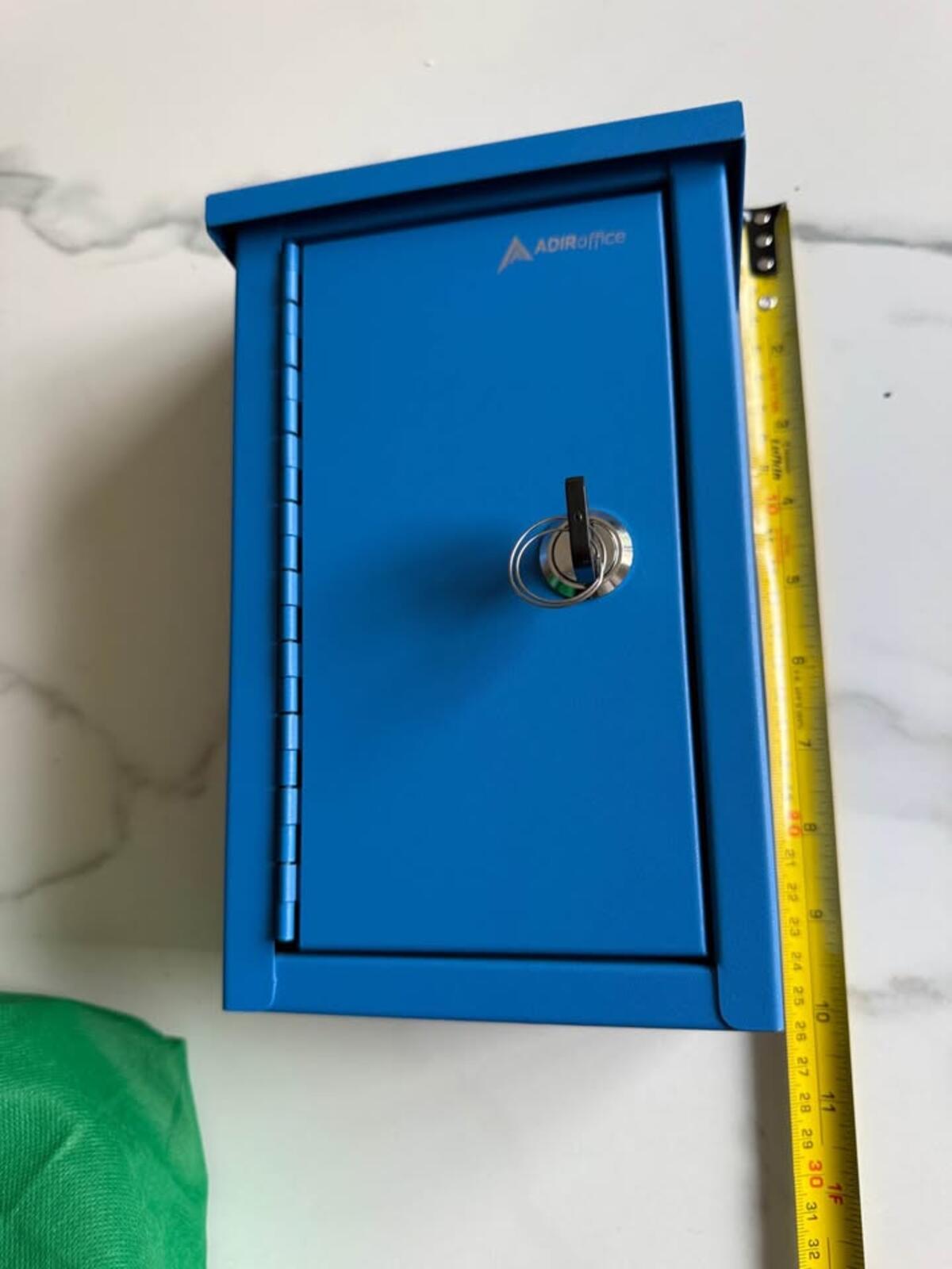 ADIRoffice Blue Metal Mailbox Drop Box with Key