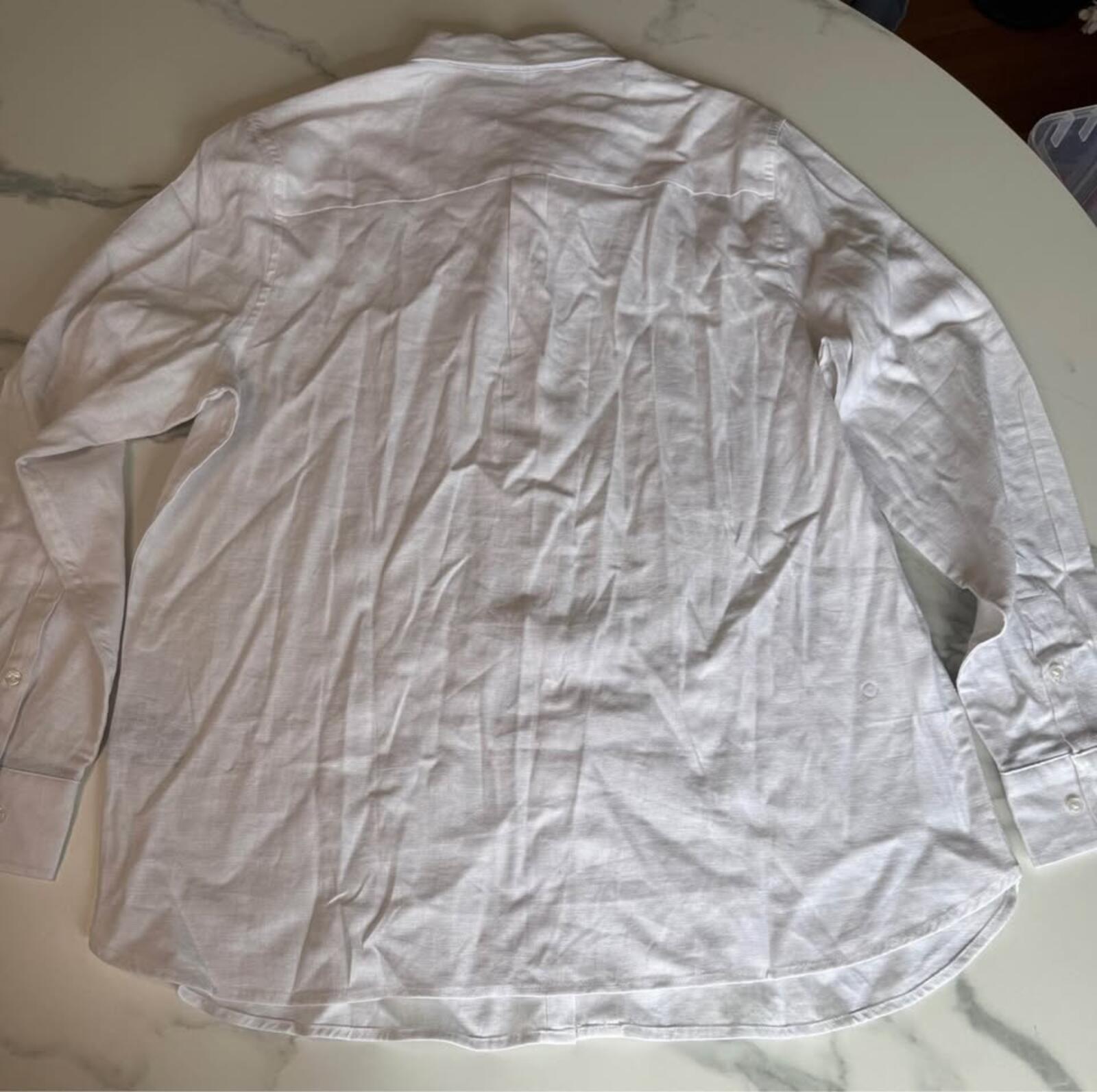 Ted Baker White Long Sleeve Button-Up Shirt Large New with Tags