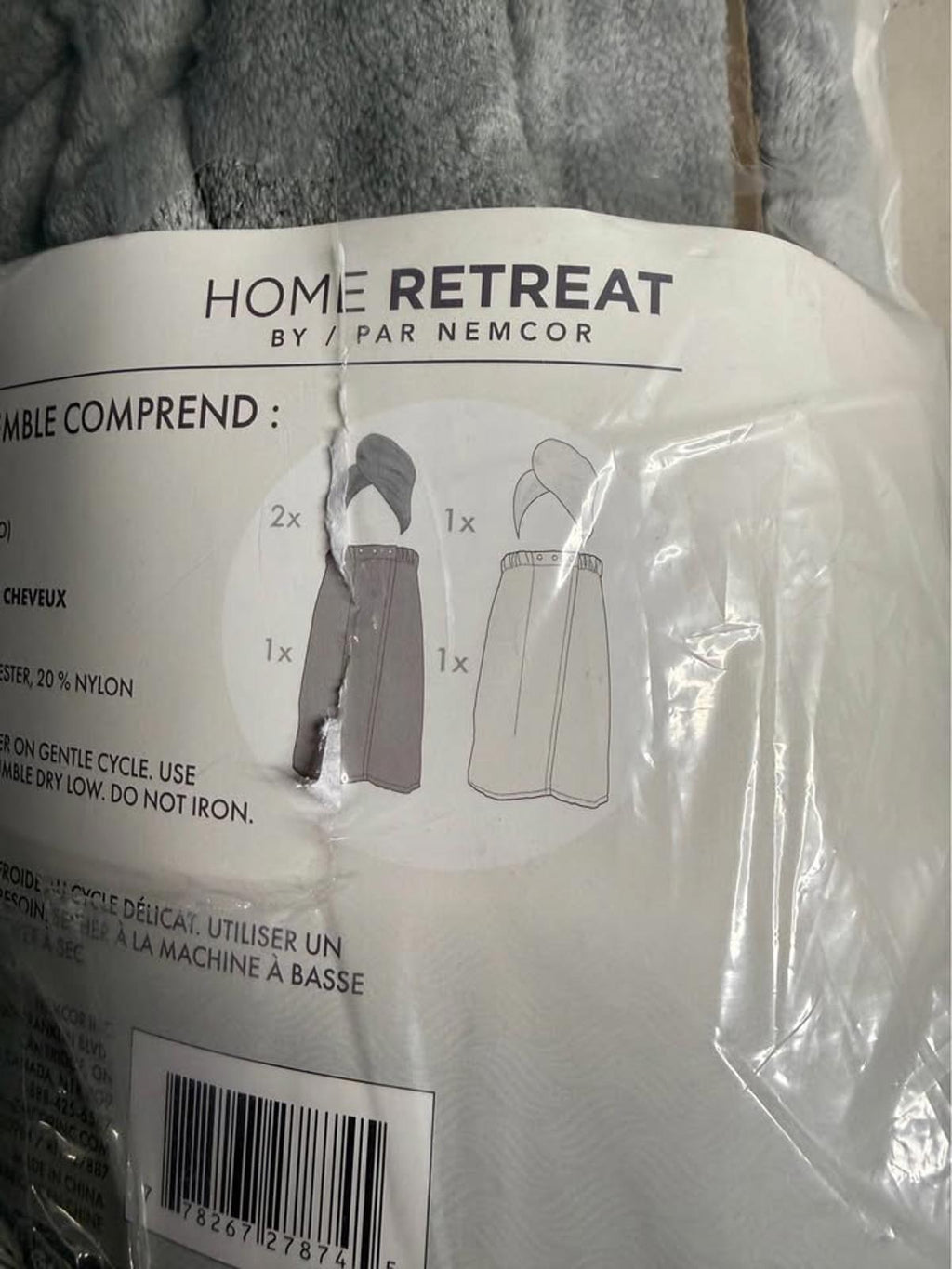 Home Retreat Nemcor 5 Pc Bath Wrap Hair Towel Set
