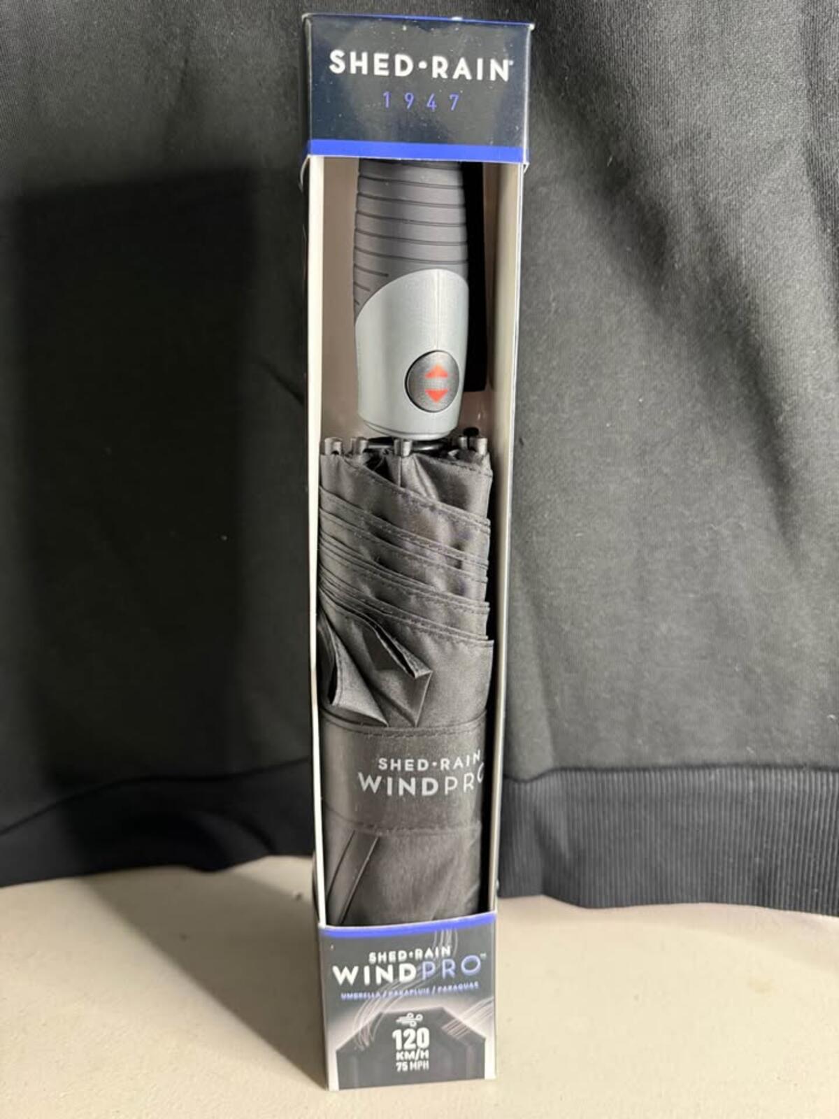 SHED RAIN 1947 WINDPRO Umbrella new black wind resistant