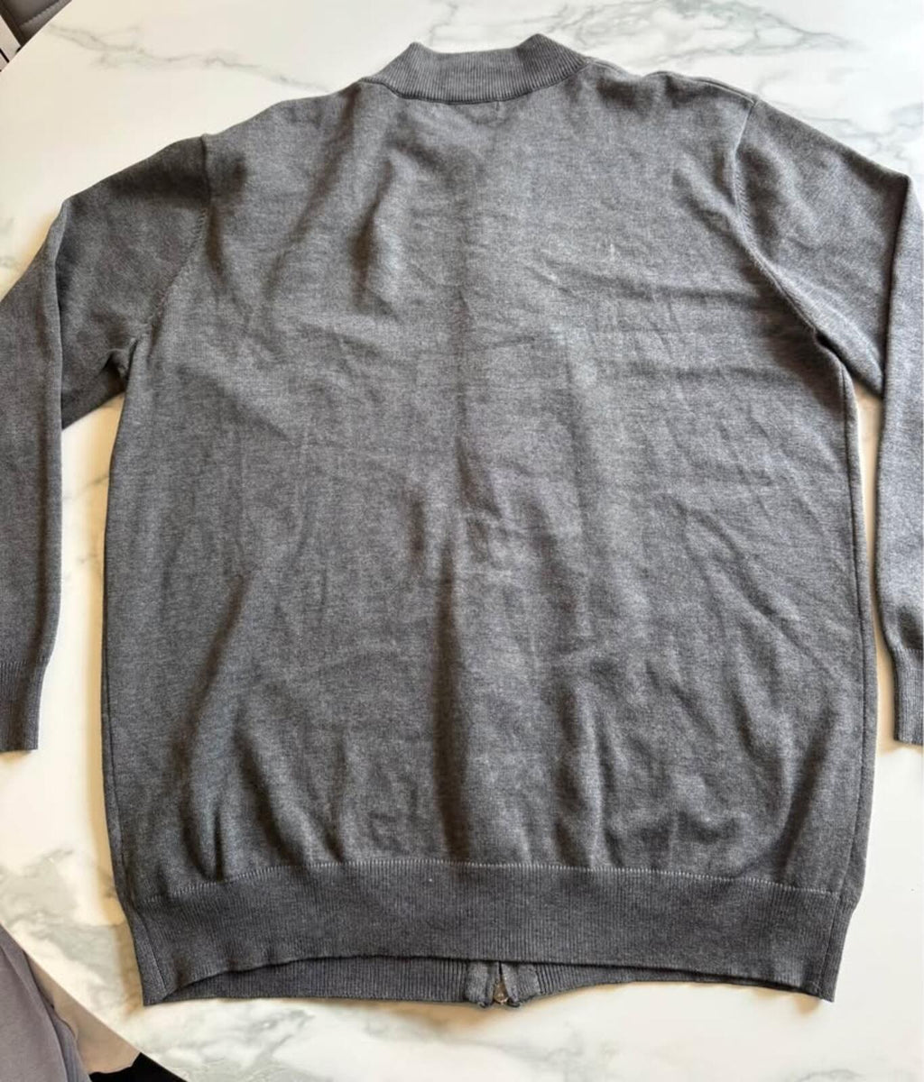 Paul Jones gray full-zip cardigan XL