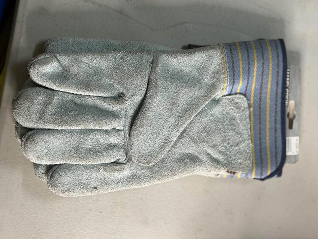 HAND CREW Leather Palm Work Gloves Large