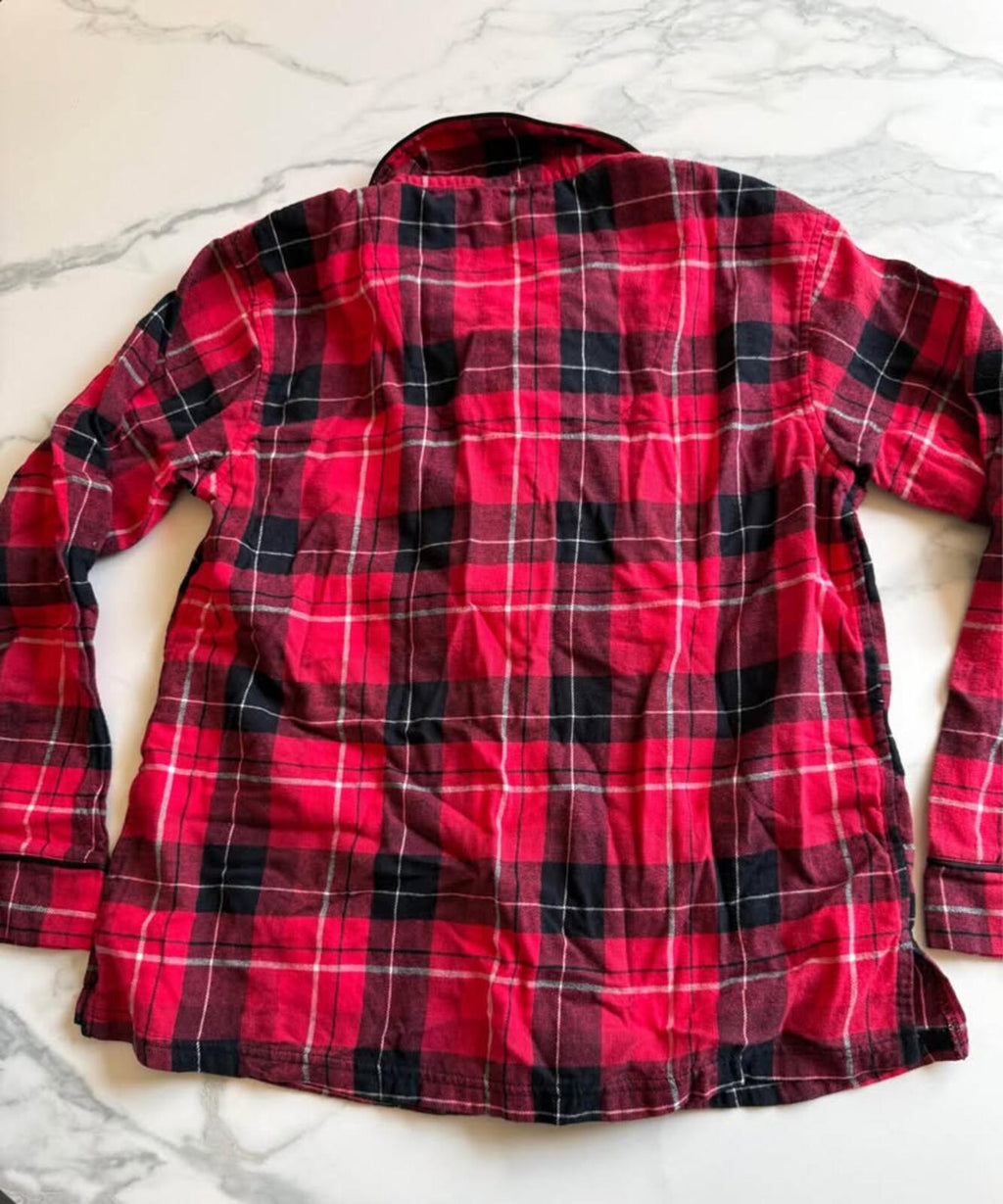 Bed Head Red Black Plaid Flannel Pajama Top S/P