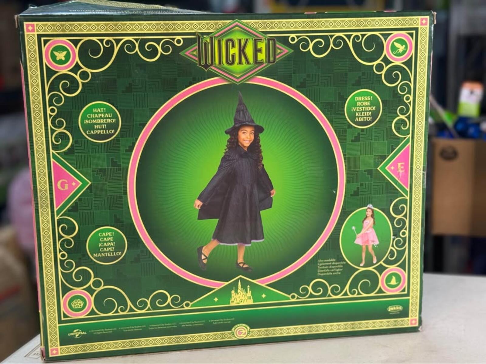 Jakks Wicked Elphaba Witch Costume Kids 4-6X Halloween Dress Up