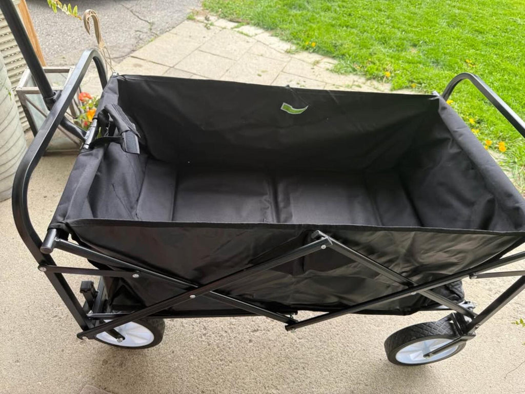 Black folding utility wagon