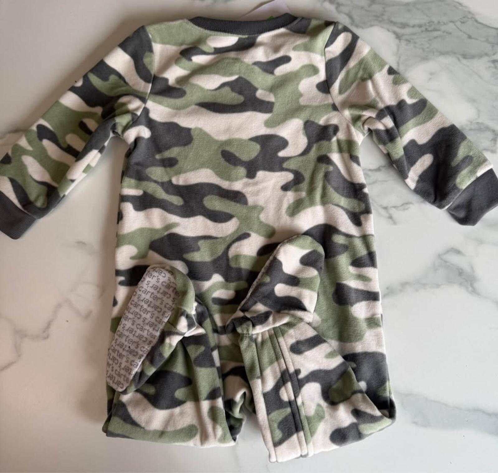 Carter's 12M Camo Dino Footed Sleeper PJs