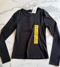 Calvin Klein Black Henley Long Sleeve Shirt S/P NWT