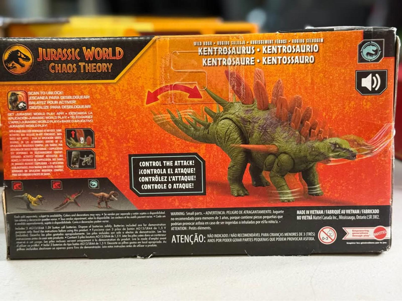 Jurassic World Chaos Theory Wild Roar Kentrosaurus action figure