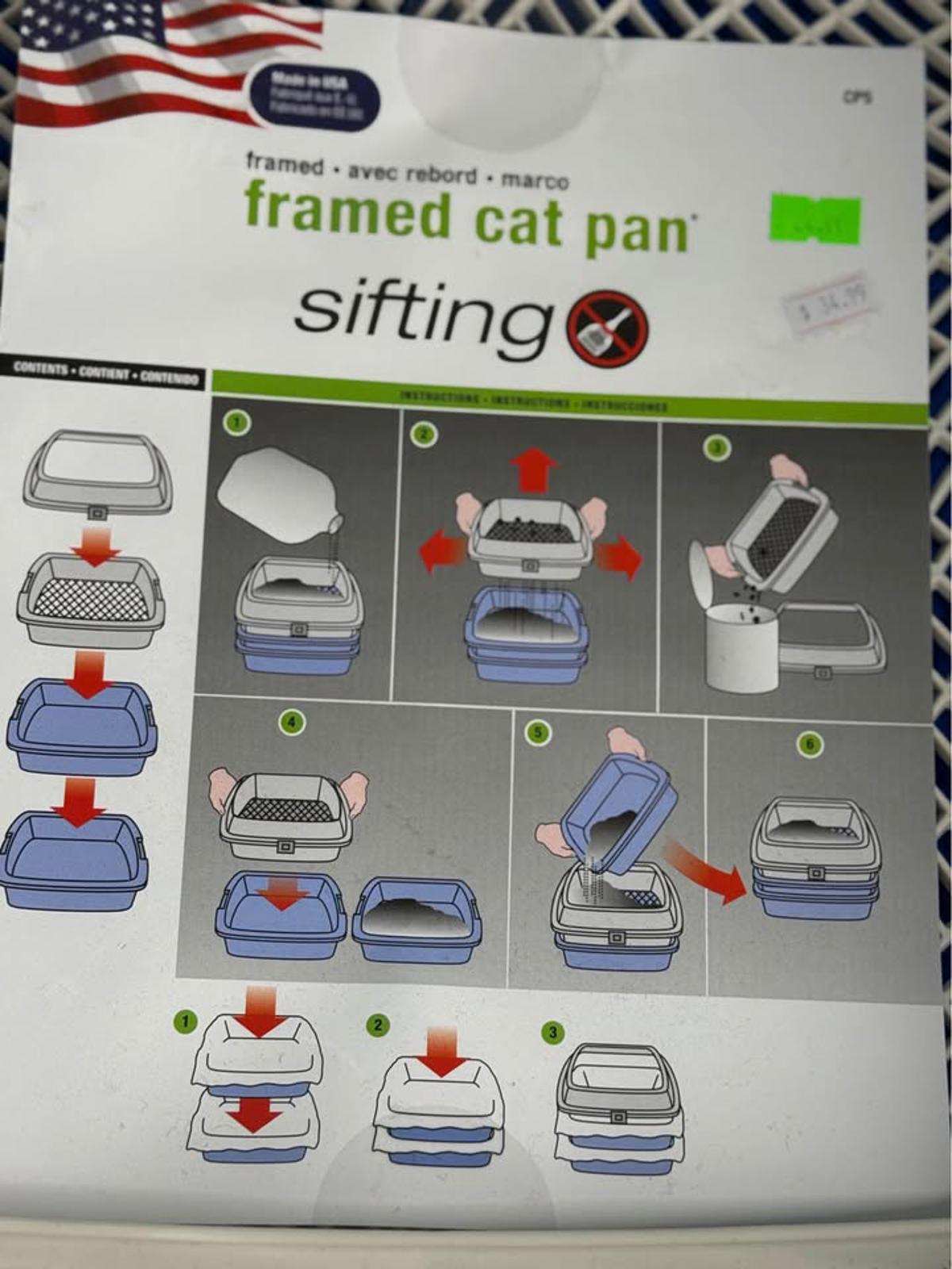 Framed Sifting Cat Pan Litter Box