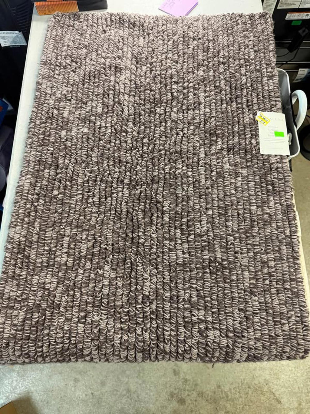 ALUNA Reversible Organic Mélange Brown/Beige Bath Rug 21x34
