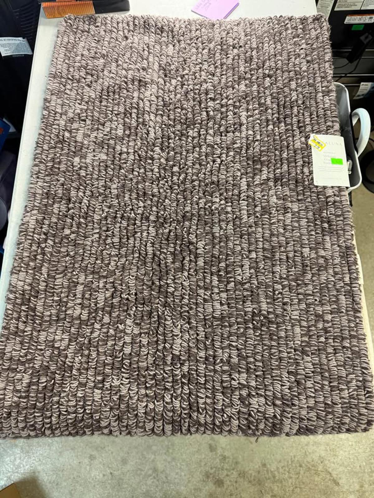ALUNA Reversible Organic Mélange Brown/Beige Bath Rug 21x34