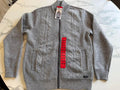 Buffalo David Bitton Men's Grey Full-Zip Cable Knit Sweater M/M