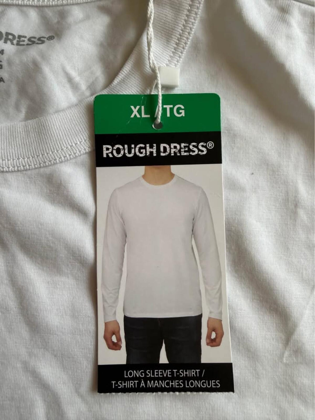 ROUGH DRESS White Long Sleeve T-Shirt XL/TG