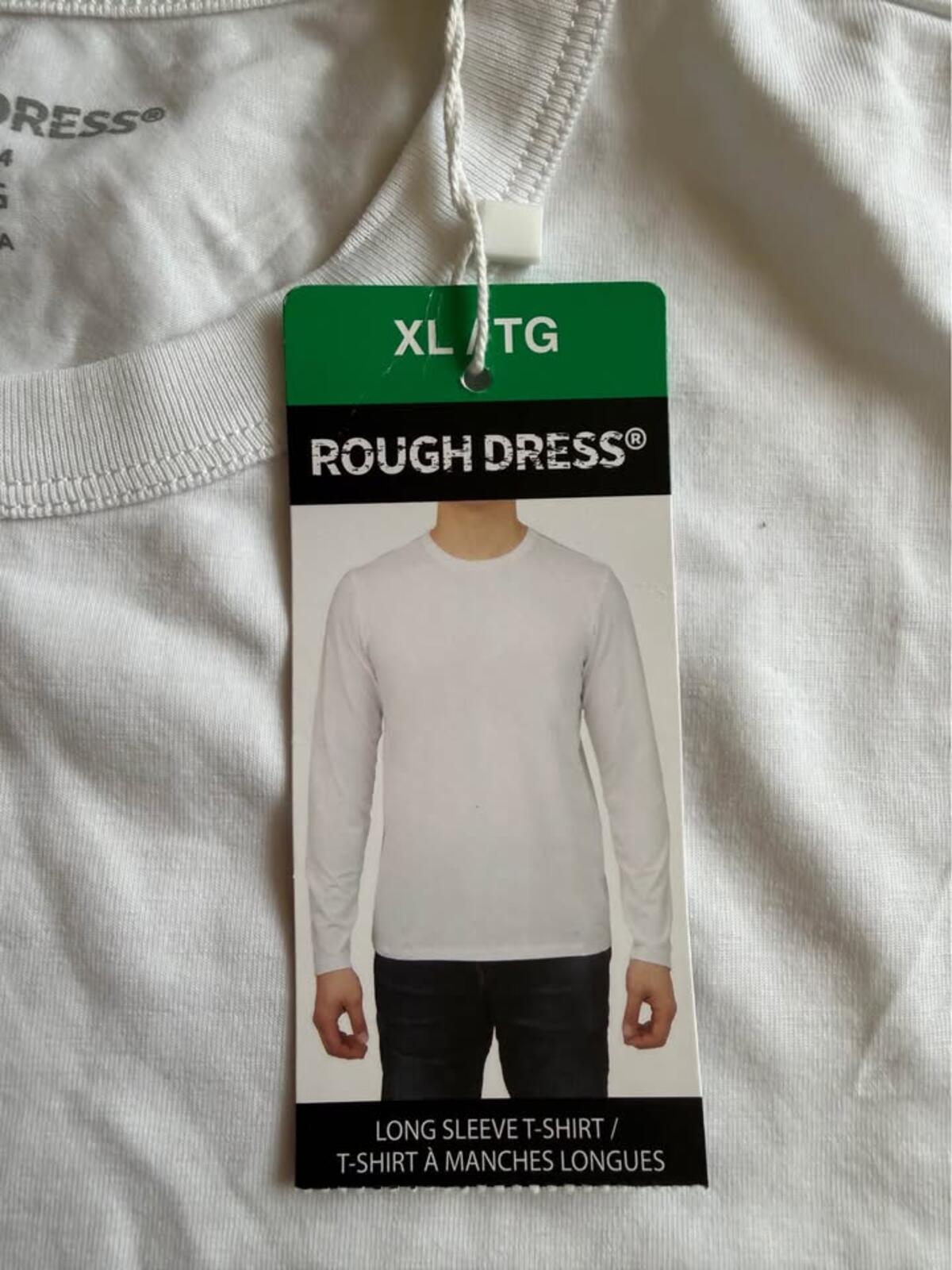 ROUGH DRESS White Long Sleeve T-Shirt XL/TG
