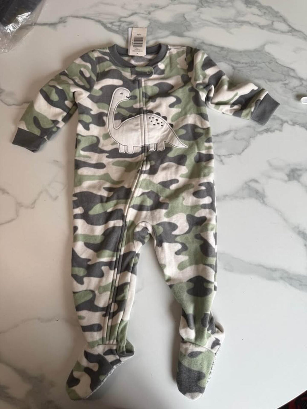 Carter's 12M Camo Dino Footed Sleeper PJs