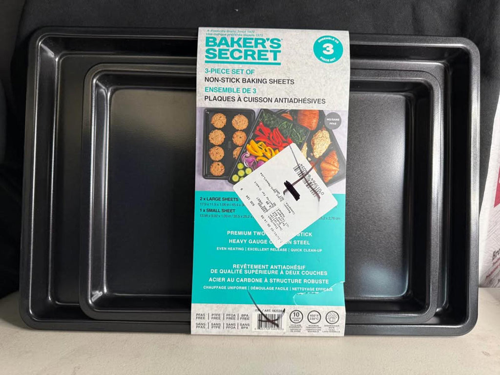 Baker's Secret 3-piece Non-Stick Baking Sheets Set (2 Large, 1 Small)