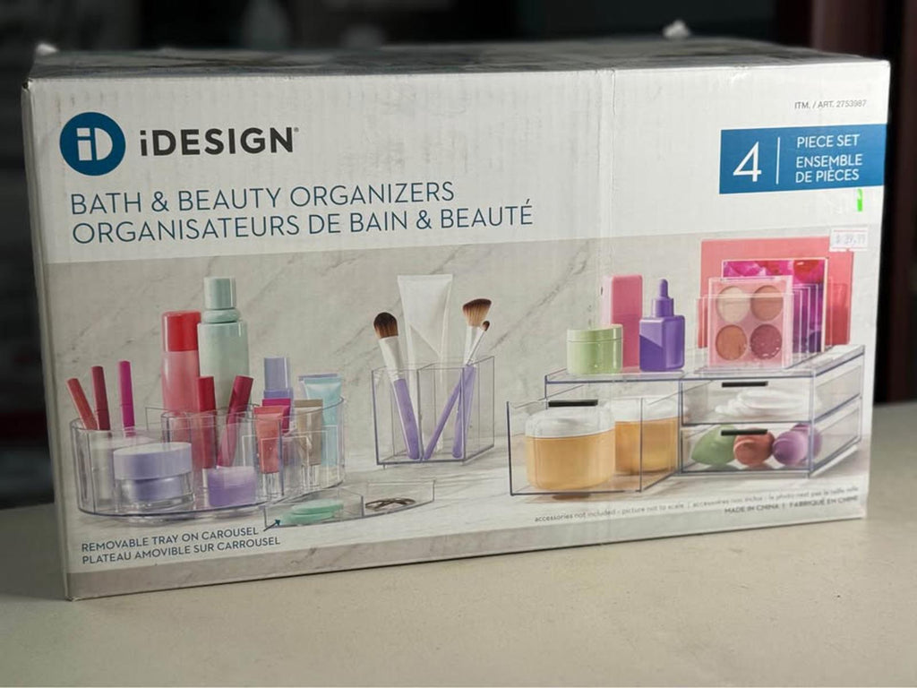 iDESIGN 4 Piece Clear Bath & Beauty Organizers