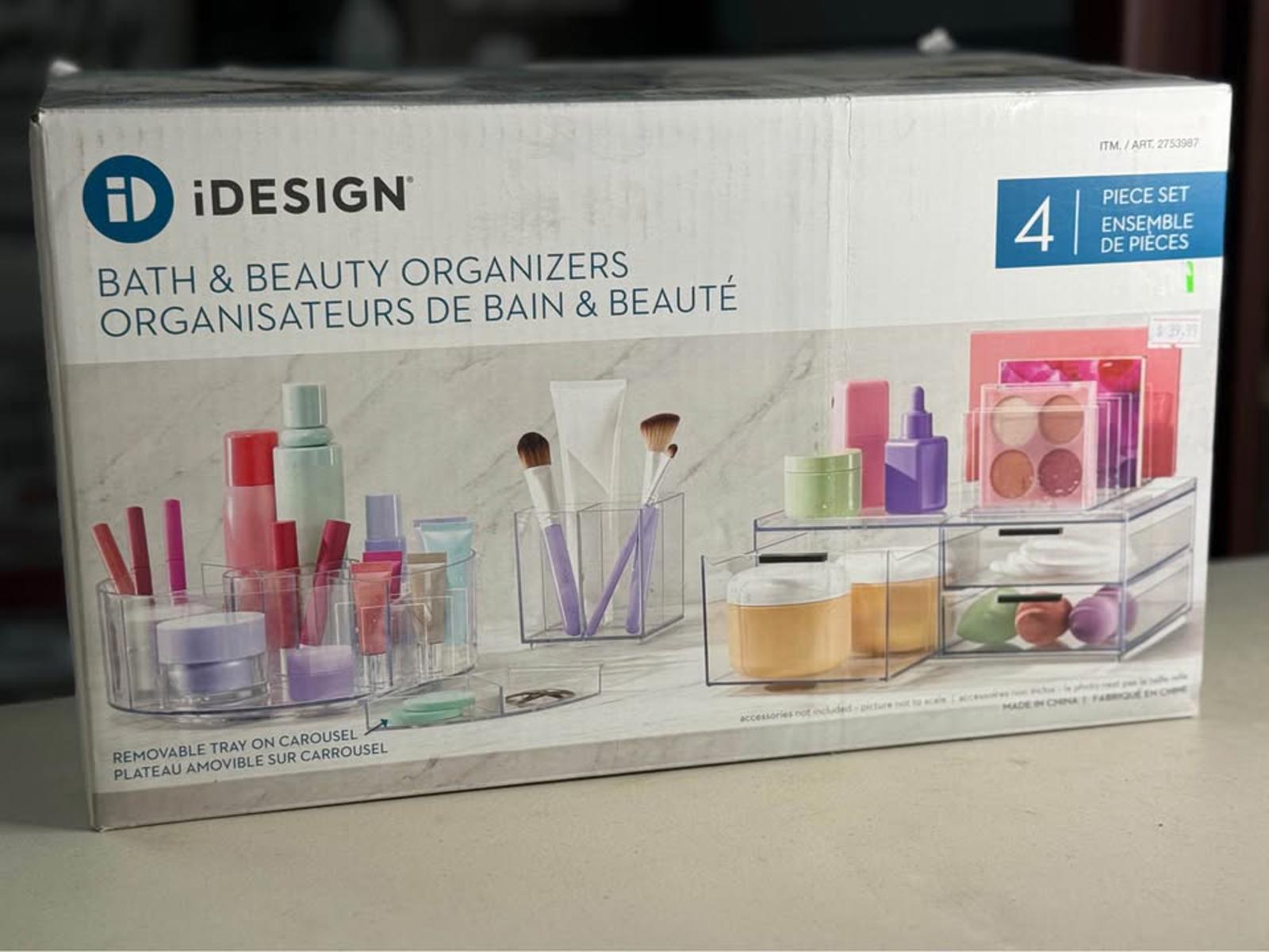 iDESIGN 4 Piece Clear Bath & Beauty Organizers