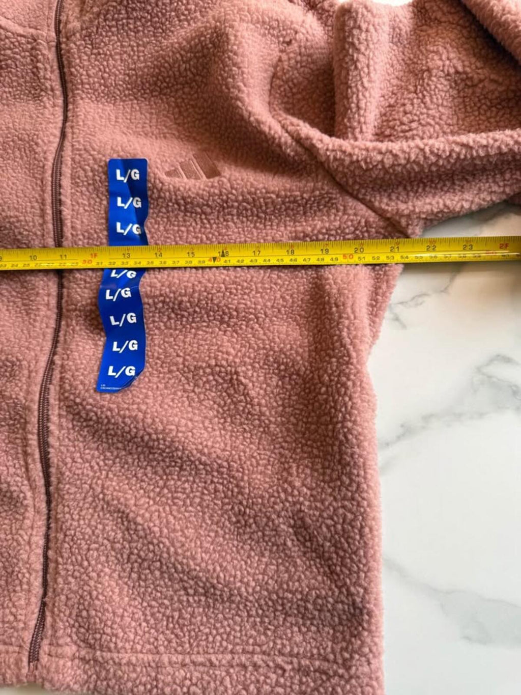 Adidas Pink Sherpa Full Zip Jacket L/G