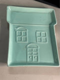 Holiday Time Aqua House Platter Stoneware