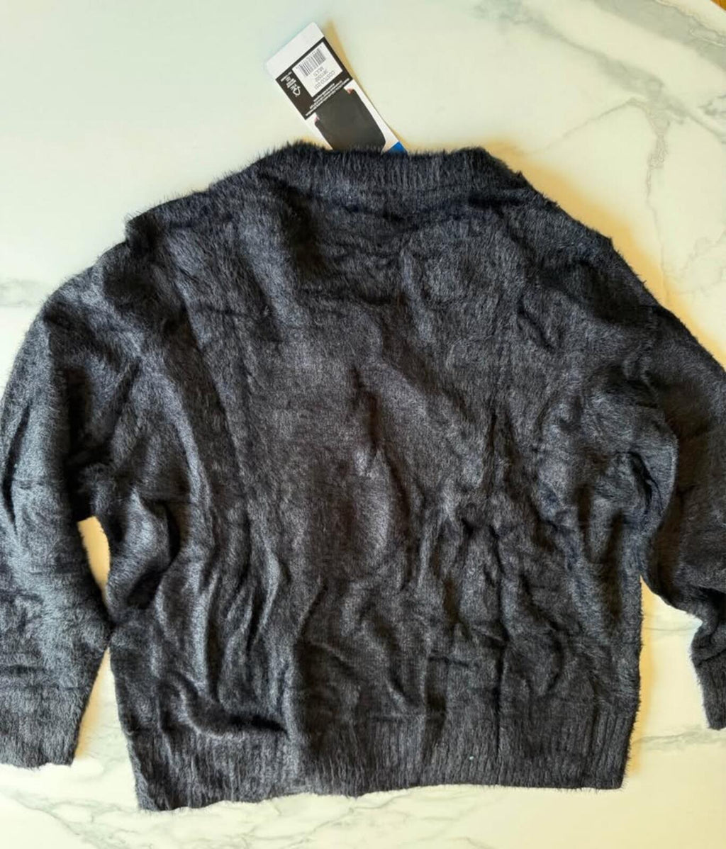 Black Fluffy Sweater Large