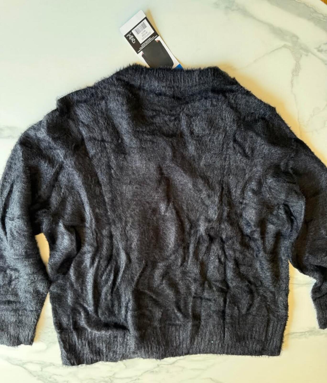 Black Fluffy Sweater Large