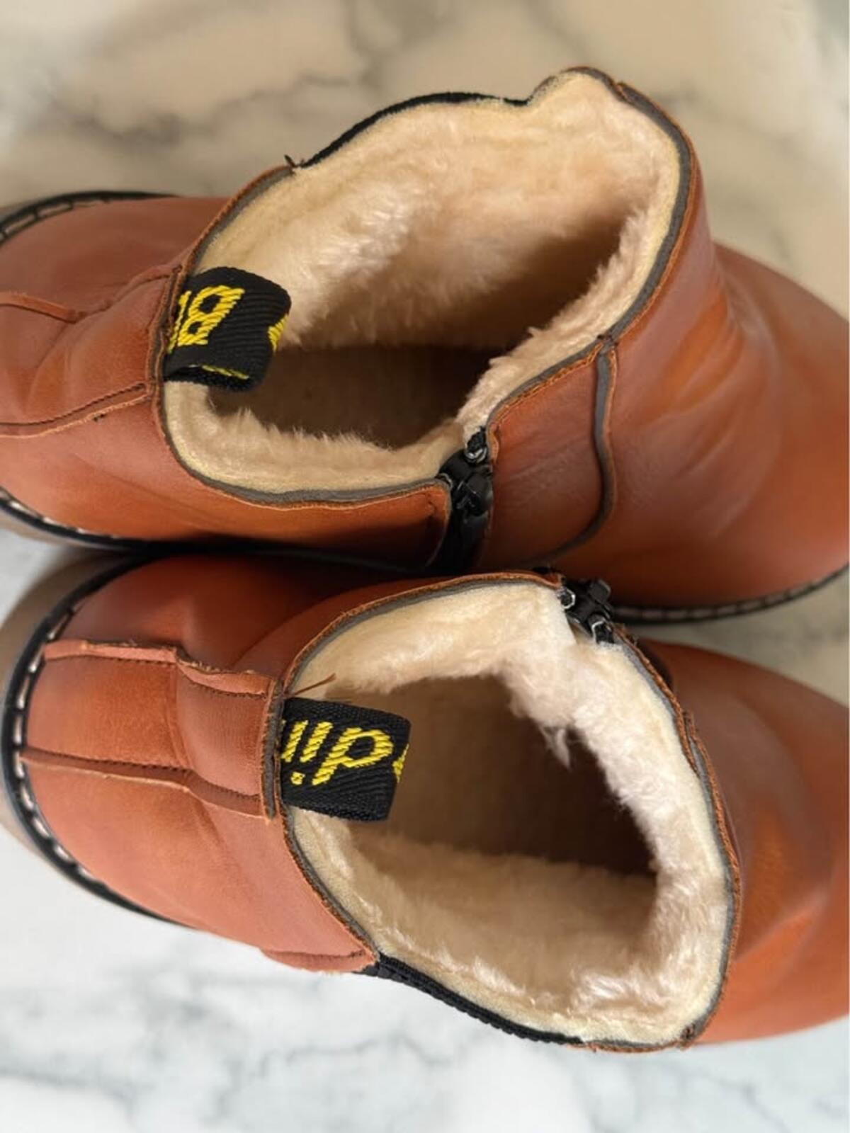 Kids Brown Fur Lined Ankle Boots size 36