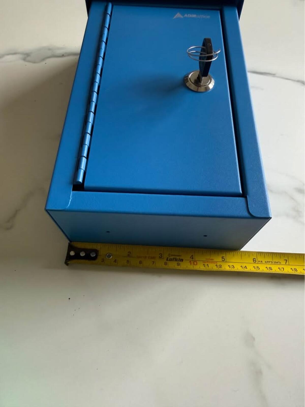 ADIRoffice Blue Metal Mailbox Drop Box with Key