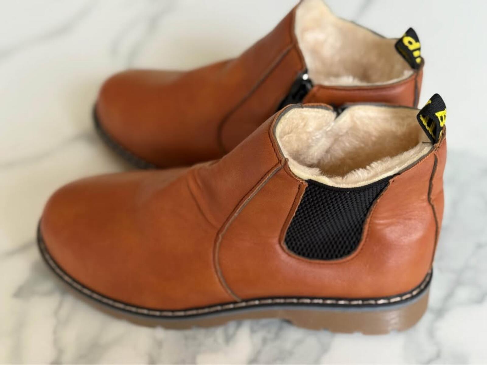 Kids Brown Fur Lined Ankle Boots size 36
