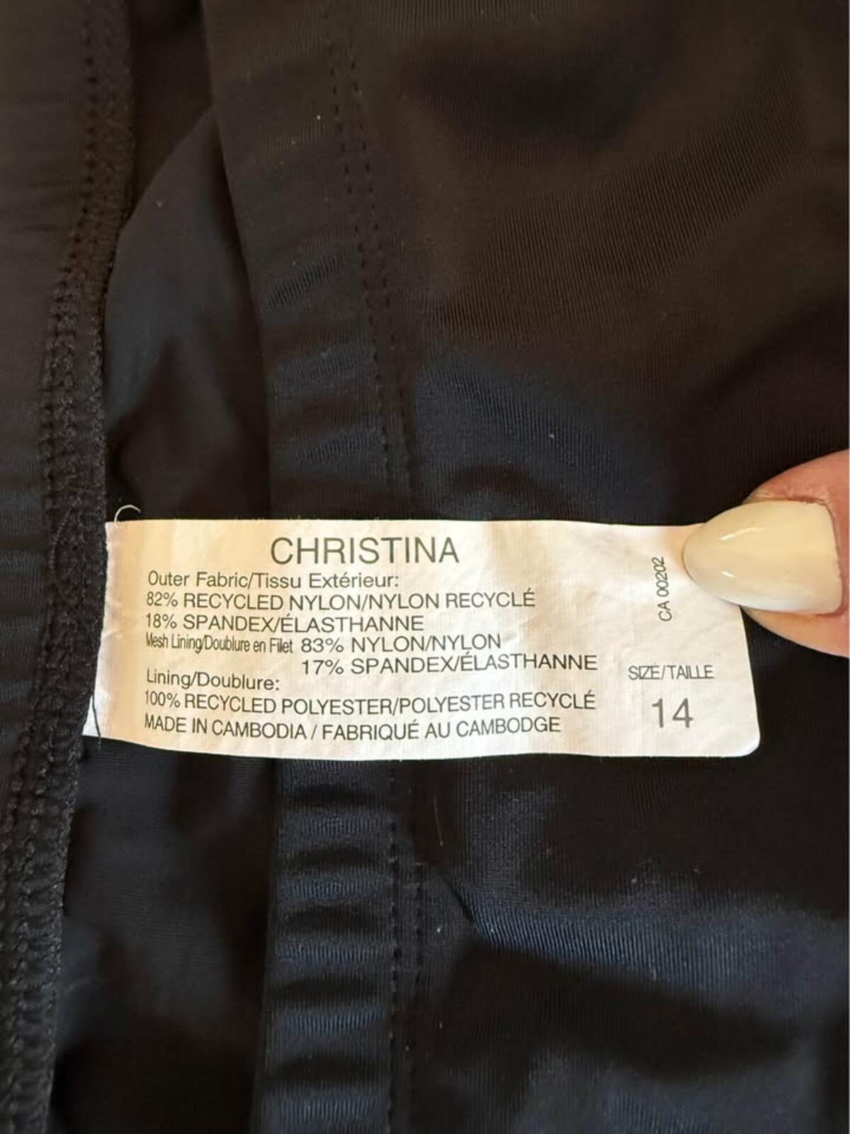 Christina Two-Piece Tankini Swimsuit Size 14