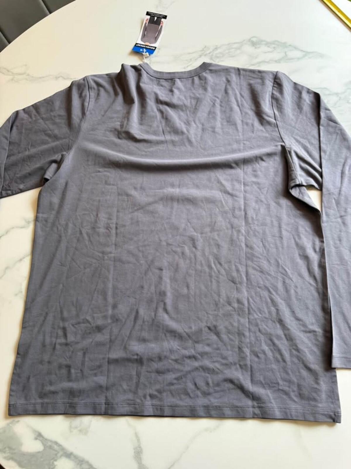 ROUGH DRESS Grey Long Sleeve T-Shirt Large