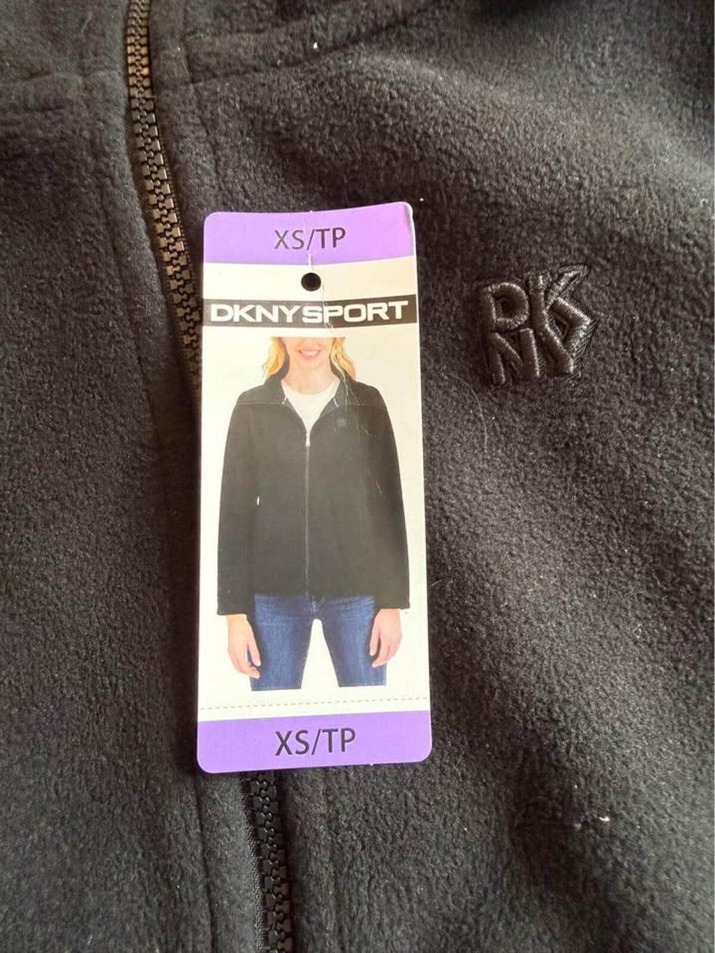 DKNY Sport Black Fleece Jacket XS/TP