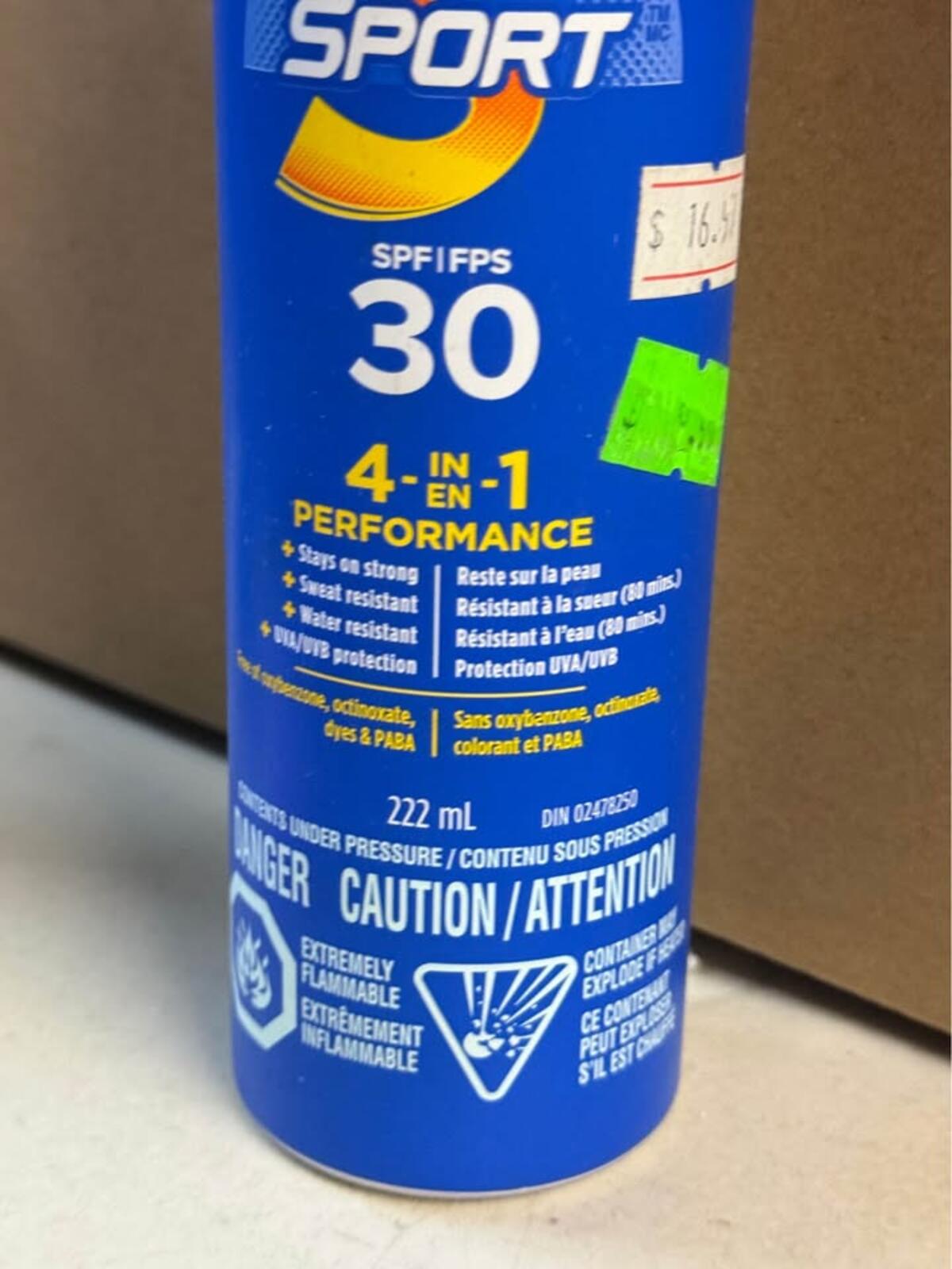 Coppertone Sport Sunscreen Spray SPF 30 222mL