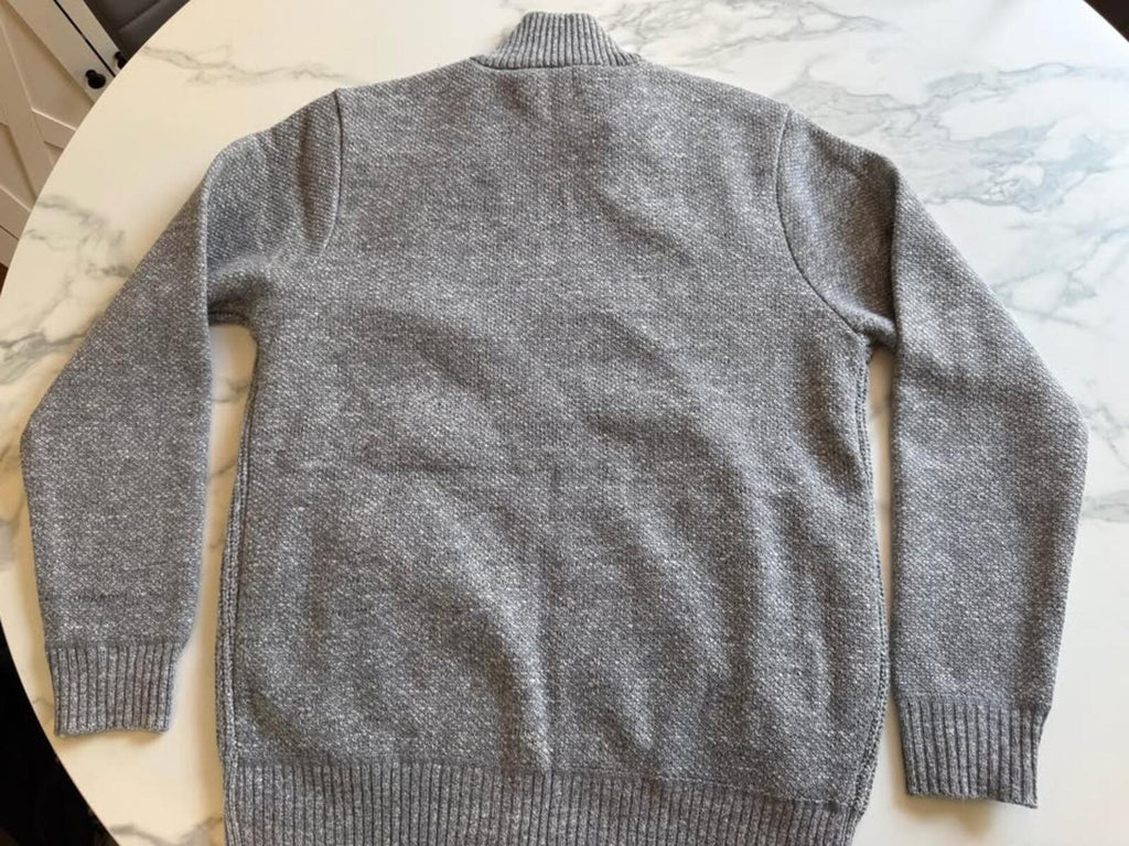 Buffalo David Bitton Men's Grey Full-Zip Cable Knit Sweater M/M
