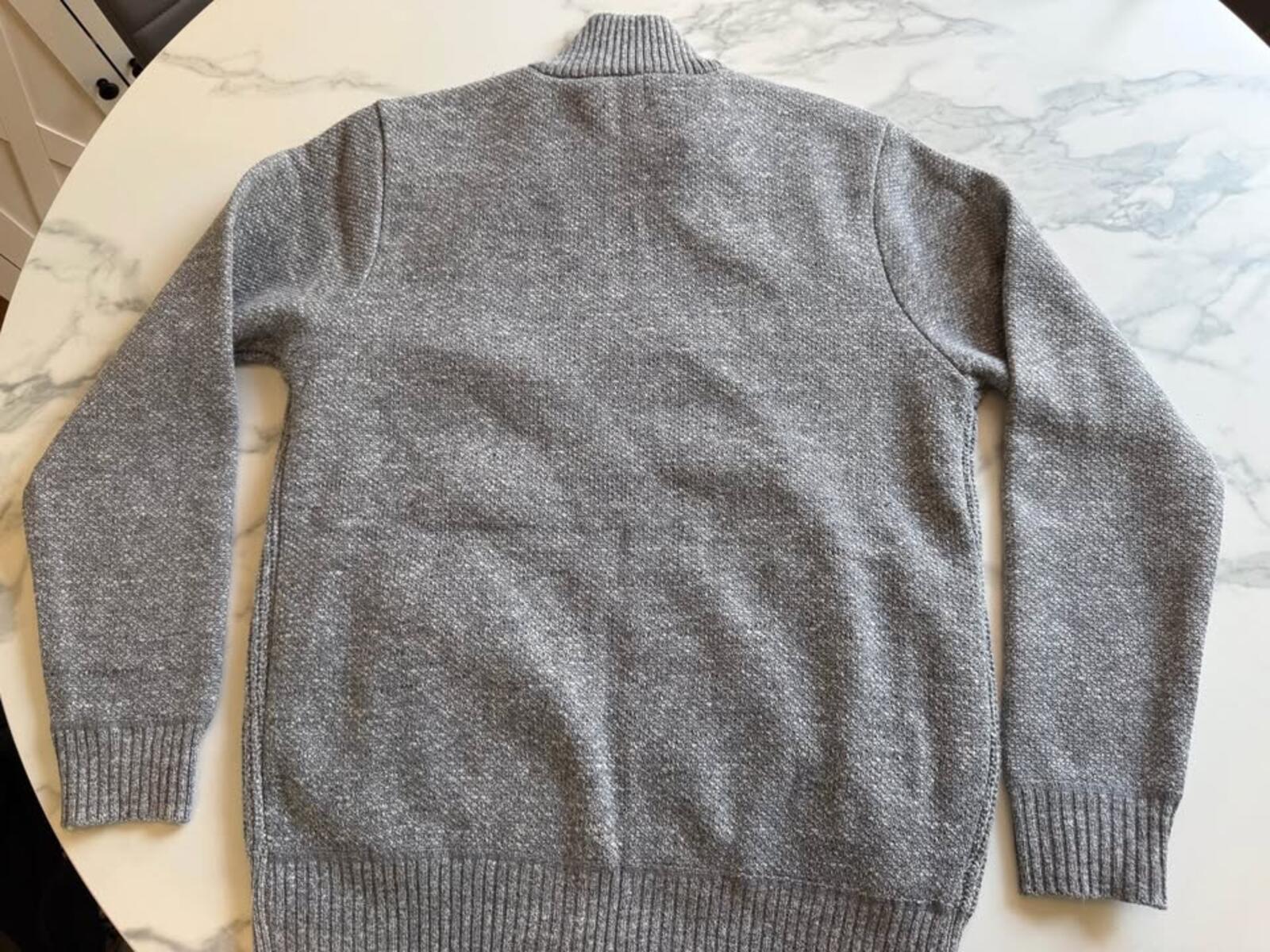 Buffalo David Bitton Men's Grey Full-Zip Cable Knit Sweater M/M