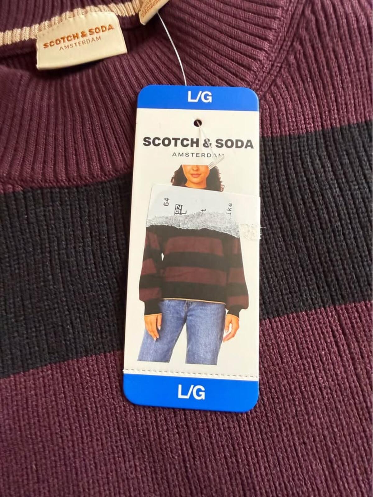 Scotch & Soda Striped Ribbed Mock Neck Sweater L/G